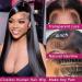 22 HD Lace Frontal Wig | Straight Brazilian Virgin Human Hair | 13x4 Glueless Pre Plucked Black Wig for Women (22 inch) - Buy Online on GoSupps.com