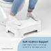 Luxe Comfort Soft Ergonomic Toilet Footstool | Adjustable 5-7 Inch Height | Removable Cushion | Waterproof PU Leather | White - Buy Online on GoSupps.com