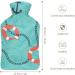 Hot Water Bottle with Lid - Anchor Pattern Rubber Bag for Pain Relief Cramps & Foot Warmer | Hot & Cold Therapy - Buy Online on GoSupps.com