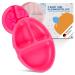 The neon gang sustainable baby plates with lids (2 sets) - toddler plate with suction cups - 100% BPA free silicone - LFGB certified - Extrastless hold - pink neon pink