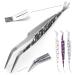 Helperfect Premium 2in1 stainless steel tick pliers for dogs and cats - gentler & effective tick remover - consisting of tick tweezers and tick hooks - perfect for all pet owners black