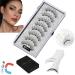 Magnetic Eyelashes with Applicator No Glue 3D Magnetic Eyelashes Kit 4 Pairs of Reusable Magnetic Eyelashes Natural Magnetic Eyelashes 3D Magnetic Eyelash Partner Set Lightweight and Easy to Wear