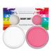 Professional make-up Mardi Gras Set Water Current 30g x 2 Colors Larger make-up colors carnival make for Halloween carnival or cladding party white + pink