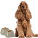 DOG CENTRE 2x 0.6L Grey Spaniel Dog Puppy Bowls Non Slip Pet Food Water Dishes Set 2 x Grey 0.6L