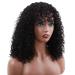 Kinky Curly Wig with Bangs - 16 Inch Human Hair Wig for Black Women | 180% Density Brazilian Virgin Hair | Glueless Non-Lace Wig - Buy Online on GoSupps.com