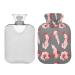 Cute pink axolotl hot water bottle 1 l amphibians marine animals winter hot water bottle soft plush cover hand foot warmer for children men women