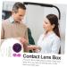 Homsfou Contact Lens Container Set - Travel-Friendly Storage Case for Contacts - Compact & Convenient Suitcases in Violet - 7.5x3cm - Buy Online on GoSupps.com