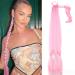 Ponytail Extension Tie Fake Hair Extensions Long Synthetic Braided Ponytail Hair Extension for Women Hairpiece Pony Tail with Hair Ponytail Hair Extension(Color:Pink)