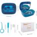 Double Layer Dentures Retainer Case with Vent Holes and Mirror - Blue | Portable Orthodontic Appliance for Travel Storage - Buy Online on GoSupps.com