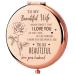 LOGMOR Wife Gifts from Husband  Elegant Mini Compact Mirror for Wife  to My Wife Fun Gifts for Women Birthday Gifts Idea for Her Mothers Day Valentine's Day
