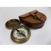 Vintage Brass Pocket Compass with Leather Case - Rustic Home Decor Gift - Buy Online on GoSupps.com