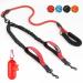 Eyein double linen for 2 dogs dog leash for small and medium -sized dogs flexible and reflective tangling -free dog leash with 2 padded handles for dogs from 3 to 16 kg (red) red 2 handles - m (total weight 3-16kg)