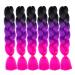 Shop 6 Piece Kanecalon Ombre Rose Hair Extensions - Black to Purple Crochet Braids | Premium Synthetic Braiding Hair - Buy Online on GoSupps.com