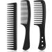 3 Pieces Wide Tooth Detangling Hair Comb Detangling Hair Comb Hair Styling Comb Set, Carbon Fiber Styling Cutting Comb Anti Static Heat Resistant Comb for Women Curly Straight Long Hair, Black