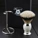 Premium White Badger Hair Men's Shaving Brush with Black Metal Handle & Chrome Stand - International Shipping - Buy Online on GoSupps.com