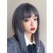 Buy BGHJUE Long Straight Ash Blue Wig for Women | Natural Full Head Clavicle Hair - International Shipping Available - Buy Online on GoSupps.com