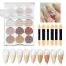 Poudre Ongles Pigment e - Finition Miroir Magique Brillante - Set De Poudres | D coration Arc-en-D grad Brillante DIY pour P ques Halloween No l CF03