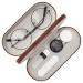 Moko glasses case double -sided glasses case with mirror wearable scratch -resistant double case for glasses should glasses read glasses contact lenses brown