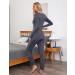 Irdcomps Women's Maternity Pyjamas Set - Cotton Nursing Nightwear PJ for Breastfeeding - Long Sleeve Sleepwear for Pregnancy - Dark Grey - Size L - Buy Online on GoSupps.com