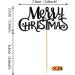 Pack of 24 Merry Christmas Cupcake Toppers Glitter Merry Christmas Cake Toppers Merry Christmas Xmas Theme Party Cake Decorations Accessories Black Colour 5 - Buy Online on GoSupps.com