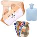 Avasags heat bottle made of rubber with soft waist cover adults heat bottle with cover hot water bag for pain relief for waist back sports injuries (dog)