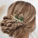 Vakkery Pearl Bride Wedding Hair Comb Gold Crystal Hair Slide Prom Hair Pieces Bridal Hair Accessories for Women and Girls