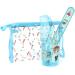 Com-Four 4-part travel set for children-toothbrush mug toothbrush case comb and zip pocket with an Indian motif-hygiene bag with accessories (04-part set-blue)
