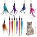 TIESOME Cat Feather Toys 12 PCS Replacement Cat Wand Refills Cat Feathers Refill Cat Toy Replacement Feathers Worms Interactive Cat Toy Wand Kitten Toys to Play Chase Exercise