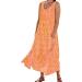 ToddlBy Ladies Summer Pocket Sleeveless Round Neck Swing Fashion Floral Dress plus Dresses for Women plus Size Orange Large - Buy Online on GoSupps.com