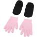 Moisturising Gel Spa Socks and Gloves Set Essential Oil for Dry Cracked Hands Feet with Pink Gloves and Black Socks Soft Cotton Material for Smooth Skin - Buy Online on GoSupps.com