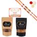 Ghasitaram Gifts Rakhi Gifts for Brothers Rakhi Sweets - Best of 3 Kaju Katli SOYA Sticks Pouch and Peri Peri Almonds Pouch with 2 Pearl Beads Rakhis