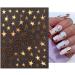 Independence Day Nail Art Sticker Set - Black White Gold Sliver Laser Star Design - 6 Sheets for Acrylic Nails - Nail Decoration for Women & Girls - Buy Online on GoSupps.com