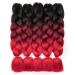 RN BEAUTY 24 Ombre Synthetic Jumbo Braids Hair Extensions - 3 Bundle Deals in Black/Burgundy/Red | Heat Resistant Fiber for Afro Twist Crochet Hair - Buy Online on GoSupps.com