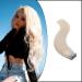 Elailite invisible hair extension real hair extensions tape 20 pieces tape extensions real hair smooth Remy real human hair 45cm 50g #70 bleached white