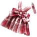 Oyccen Dog Grid Dress Harness and Leash Set Puppy Harness Bow Tie Princess Pet Clothes for Small Dogs Cats M Red