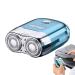 Mens Shaver Electric Facial Shaver for Men Battery Operated Cordless and Dry Small Beard Trimmer for Close Shave Blue
