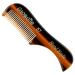 Giorgio G57 Extra Small 2.75 Inch Men's Fine Toothed Beard and Mustache Comb for Facial Hair Grooming and Styling. Wallet Pocket Comb Handmade of Quality Durable Cellulose, Saw-Cut and Hand Polished 1 Pack Tortoiseshell