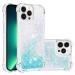 Tivenfezk Nadoli Glitzer Treisand Shell for iPhone 15 Pro Max silicone shockproof mobile phone cover Transparent TPU bumper protective cover liquid transparent quicksand case iPhone 15 per max white blue