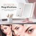 Trifold Makeup Mirror with Lights - 3 Color Modes, 72 LED Vanity Mirror, 1x/2x/3x Magnification, Touch Control, Portable High Definition Cosmetic Mirror - Pale Pink - Buy Online on GoSupps.com