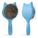 Hair Brush, BESTOOL Small Travel Hair Brushes for Women, Men or Kids, Wooden Toddler Boar Bristle Hair Brush for Detangling, Defrizz, Distribute Oil (Blue)