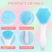 Silicone Face Scrubber Set - 2 Pcs Soft Bristles Facial Cleansing Brush for Blackheads & Makeup Removal - Waterproof Skincare Tools (Blue Pink - Buy Online on GoSupps.com