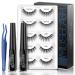 Magnetic Eyelashes with Eyeliner Kit  Magnetic Lashes  5 Pairs Fluffy Natural False Eyelashes+2 Tube Waterproof Magnetic Eyeliners+Applicator  Strong Hold  Reusable and Easy to Wear  No Glue Needed (5 pairs)