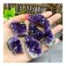 Natural Raw Amethyst Cluster Quartz Purple Crystal Cluster Stone Home Decoration Crafts Decoration Ornament Natural Decoration ERTEYIN (Color : Amethyst Cluster Size : 95-120g) 95-120g Amethyst Cluster