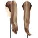 22" Claw On Ponytail Extensions Slightly Wavy Tails Clip In Hairpieces Long Curly Ponytail Synthetic For Women Ladies Light Brown & Ash Blonde - Buy Online on GoSupps.com
