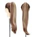 55cm Ponytail Extension | Heat-Resistant Clip-In Braid | Light Brown & Ash Blonde Micro-Wavy Hair - Buy Online on GoSupps.com