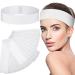 MTLEE 12 Pieces Disposable Spa Facial Headbands with Convenient Closure Spa Essentials Disposable Headbands for Women Girls Salons  White