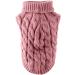 Cozy Dog Roll Collar Sweater - Pink Winter Coat for Small Medium & Large Dogs | Thick Knitting for Pets & Cats - Size M - Buy Online on GoSupps.com