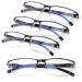 Outray 4 Pack Blue Light Blocking Reading Glasses for Men And Women Computer Readers with Spring Hinges Anti Glare/Eye Strain 4 Pack Black 2.5 x