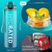 Qlur 1L BPA-Free Tritan Water Bottle with Straw | Time Marked Sports Bottle for Fitness School Yoga & Outdoor | 32oz Dark Blue - Buy Online on GoSupps.com