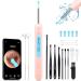 Ear Wax Removal Ear Cleaner with 1080P HD Camera with 6 LED Lights/IP67 Waterproof Lens/8 Traditional Tools Ear Wax Removal Kit Rechargeable Ear Cleaning kit for iOS Android Tablet (Pink07)